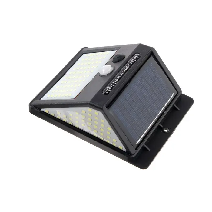 Садовый светильник на солнечной батарее с датчиком движения, накладной, 150 LED, свечение белое