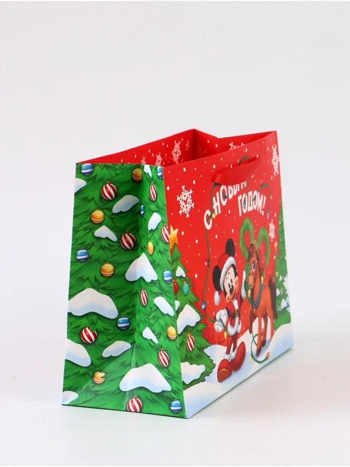 Пакет подарочный «С Новым годом!», Микки Маус и его друзья,  MS 23 × 18 × 10 см