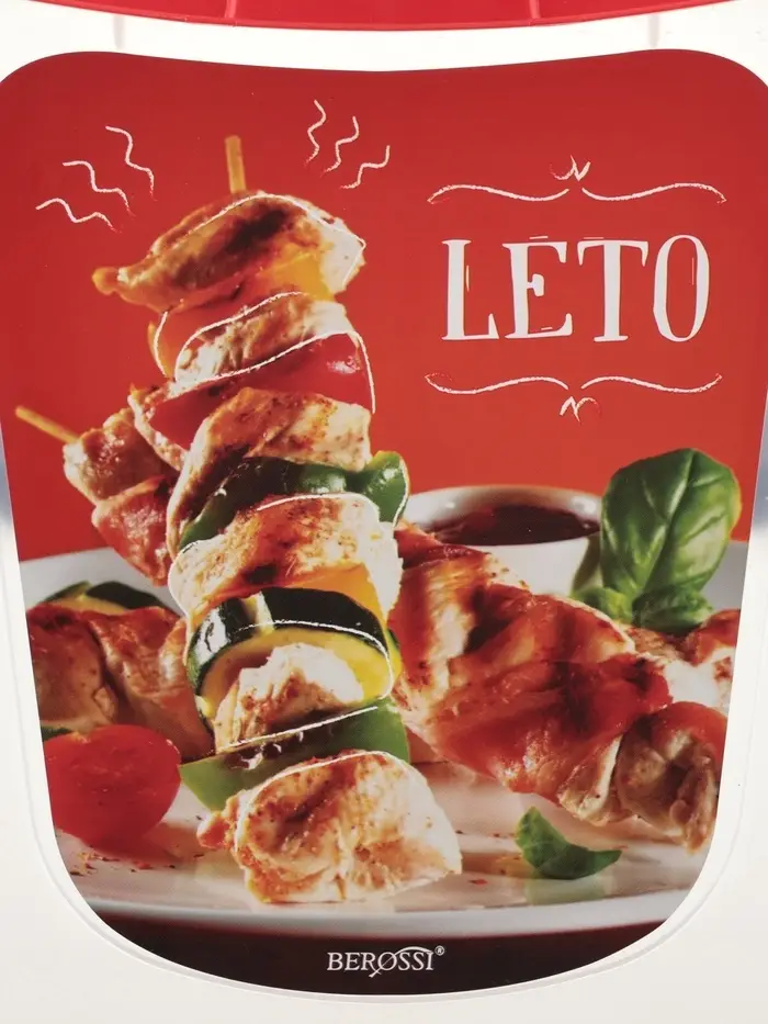 Контейнер для шашлыка c ручкой BEROSSI Leto, 6 л, пластик, прозрачный, крышка красная