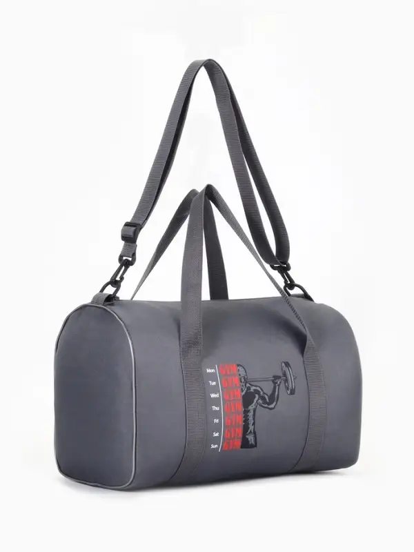 Сумка спортивная на молнии TEXTURA, с подкладкой, длинный ремень, маленький размер, серая