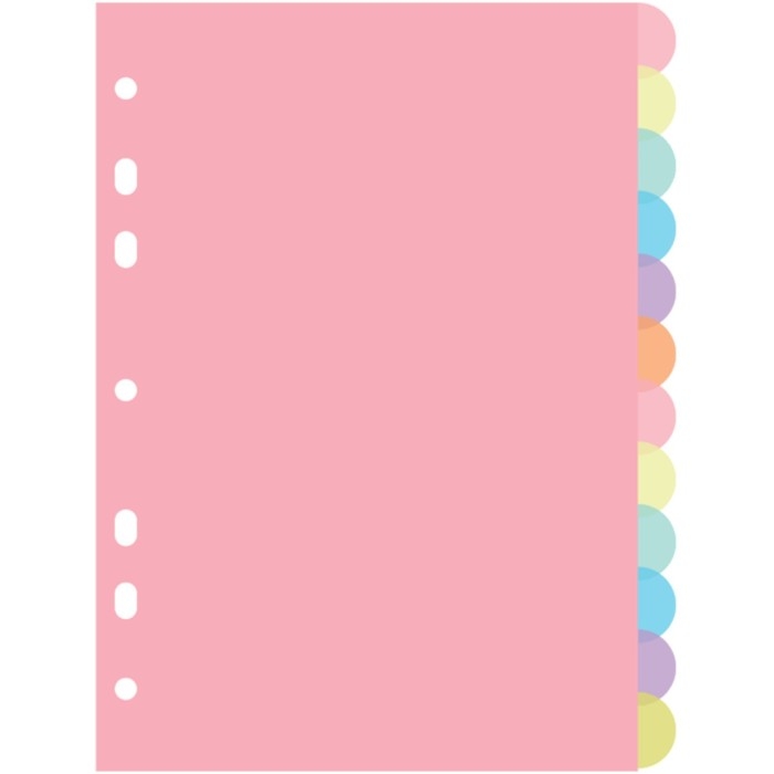 Разделитель листов A4 (245 x 305 мм), цветовой, 12 листов, Разделитель листов A4 (245 x 305 мм), цветовой, 12 листов, "deVENTE. Pastel", полипропилен 140 мкм, индивидуальная упаковка