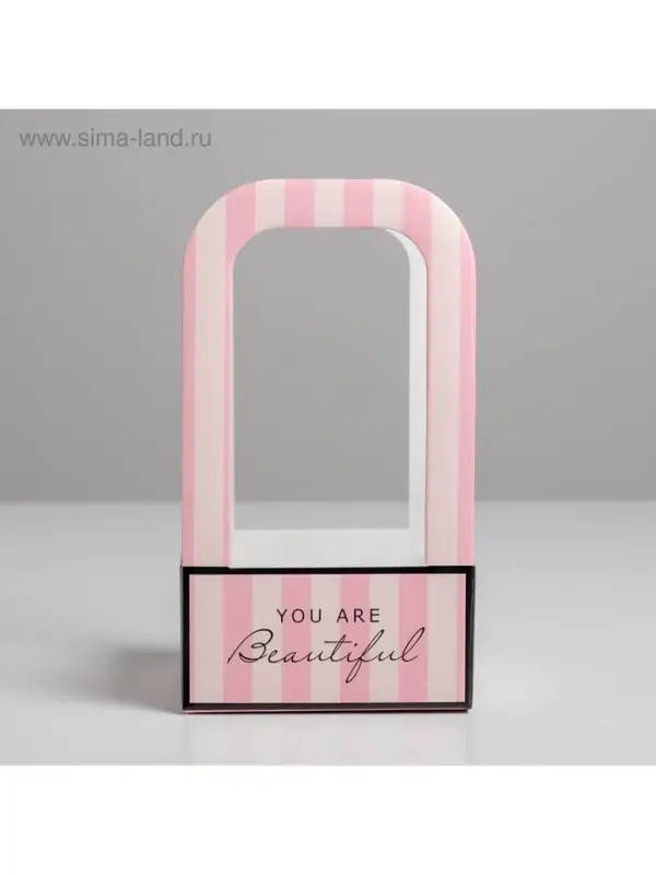 Коробка-переноска для цветов &laquo;Розовая&raquo;, 12 см &times; 12 см &times; 22 см