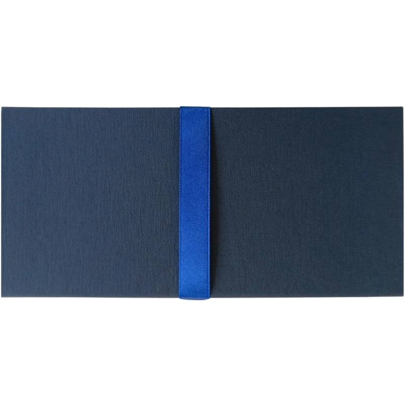 Конверт д/денег (коробка)с бантом,тиснение ЛЕН,172х83х16,синий, Д10303П.027