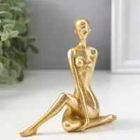 Сувенир полистоун "Девушка-йогиня - нагота" золото 5,5х12,2х10,8 см