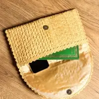 Сумка клатч плетёная из пальмового листа, 28×16×2 см, бежевая Сумка клатч плетёная из пальмового листа, 28×16×2 см, бежевая