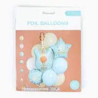 Воздушные шары "Голубая гитара" фольга, латекс, набор 12 штук