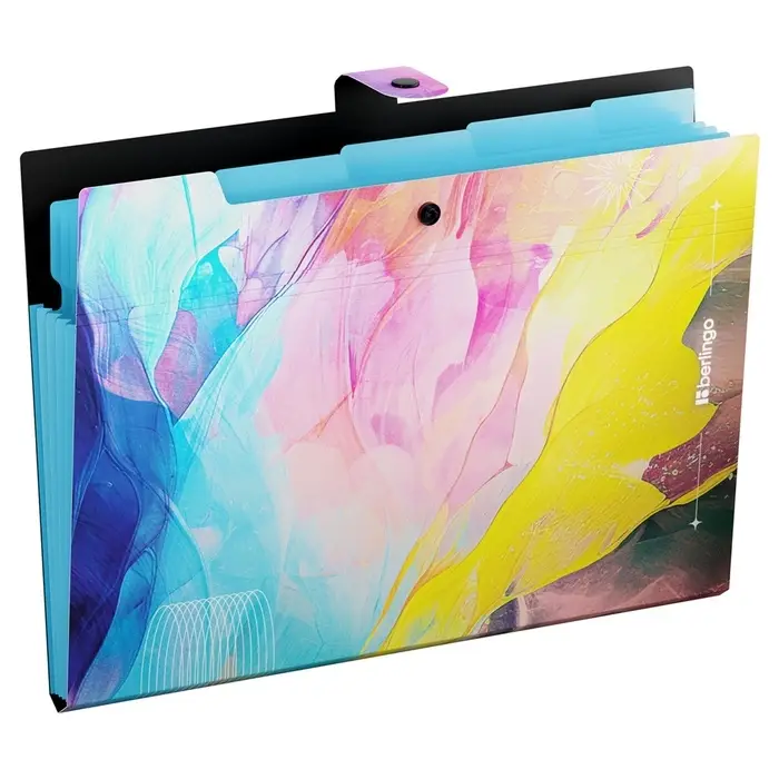 Папка А4, 5 отделений, Collision XS, 600 мкм, на кнопке, с рисунком