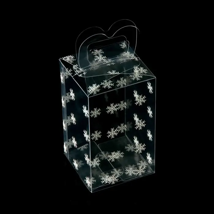 Коробка подарочная новогодняя складная ПВХ «Снежинки» 12×7×7 см Коробка подарочная новогодняя складная ПВХ «Снежинки» 12×7×7 см