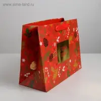 Пакет подарочный новогодний ламинированный «Время волшебства», MS 23 х 18 х 10 см