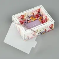 Коробка складная с пластиковой крышкой «Цветочные грёзы», 11.5 х 9 х 4 см