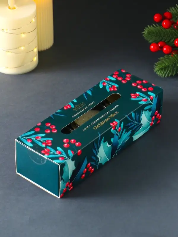 Набор: свечи ароматические новогодние Christmas Vibes, 3 шт., по 60 г