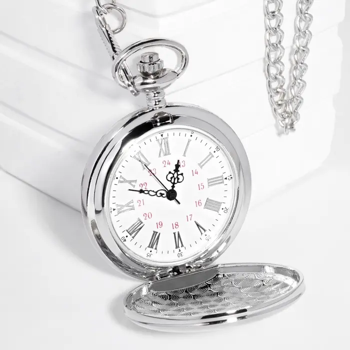Часы карманные &laquo;Классика&raquo;, кварцевые, длина цепочки 40 см, циферблат d=4.5 см, под гравировку