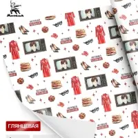 Бумага упаковочная глянцевая &laquo;Девчата&raquo;, Мосфильм, 70&times;100 см, 1 лист