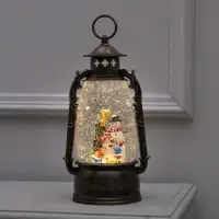 Светодиодная фигура &laquo;Фонарь с детьми и снеговиком&raquo; 15&times;30&times;12.5 см, пластик, от батареек ААх3, USB, свечение тёплое белое