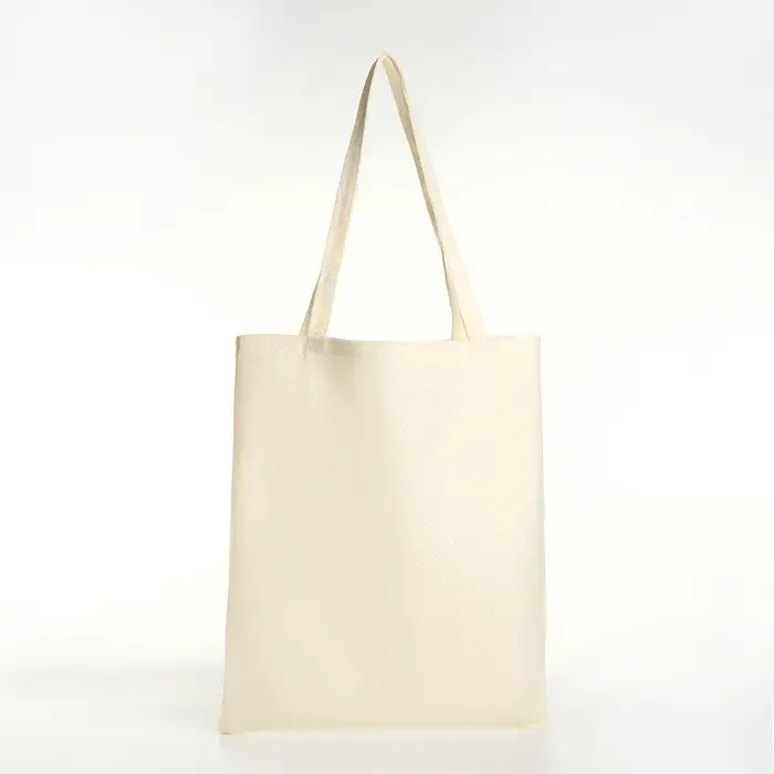 Сумка - шоппер, без застёжки, однотонная, 33&times;0.5&times;38 см, молочная