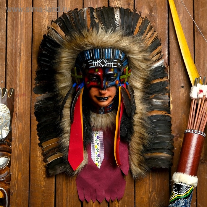 Панно Панно "Индианка Блэндина" 40х15х60 см, МИКС