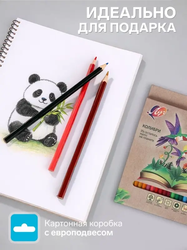 Карандаши цветные 24 ZOO, пластиковые, шестигранные