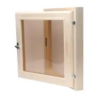 Окно деревянное для бани и сауны, 60&times;60 см, двойное стекло, тонированное