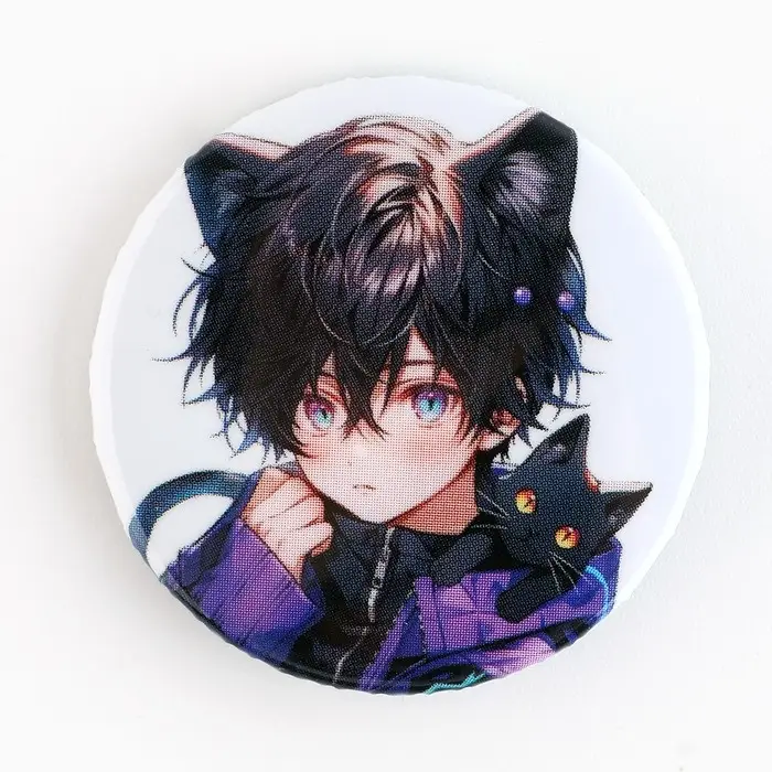 Значок закатной «Мальчик неко», d = 38мм Значок закатной «Мальчик неко», d = 38мм