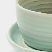 Чайная пара Magistro Sand Ripples, 2 предмета: чашка 300 мл, блюдце 19.8&times;15.8 см, фарфор, голубая