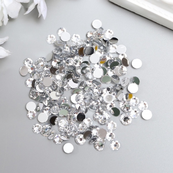 Декор для творчества пластик  Декор для творчества пластик "Стразы круглые. Прозрачные" (набор 200 шт) 0,5х0,5 см
