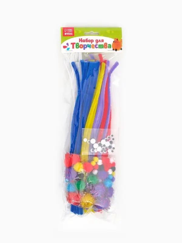 Набор для творчества из проволоки с ворсом, помпонов, глаз №13, МИКС