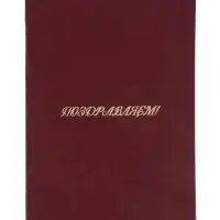 Папка адресная &laquo;Поздравляем&raquo;, А4, Calligrata, бордовый, индивидуальная упаковка