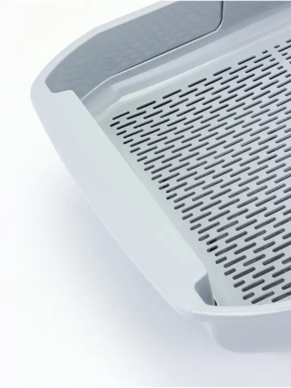 Туалет для кошек &laquo;Марсель&raquo;, 50&times;34.5&times;12 с, глубокий, с сеткой, полипропилен, светло-серый