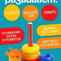 Пирамидка детская &laquo;Жирафик&raquo;, 5 колец
