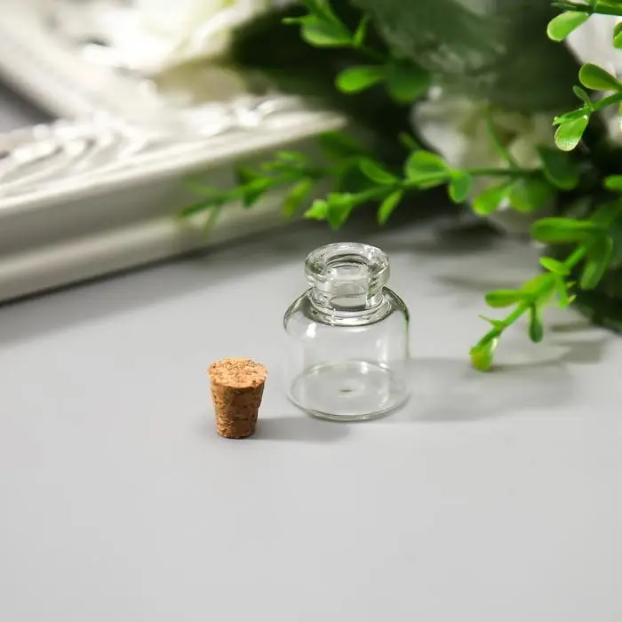 Декор для творчества стекло  Декор для творчества стекло "Бутылочка с пробкой" 2,5х2,2х2,2 см