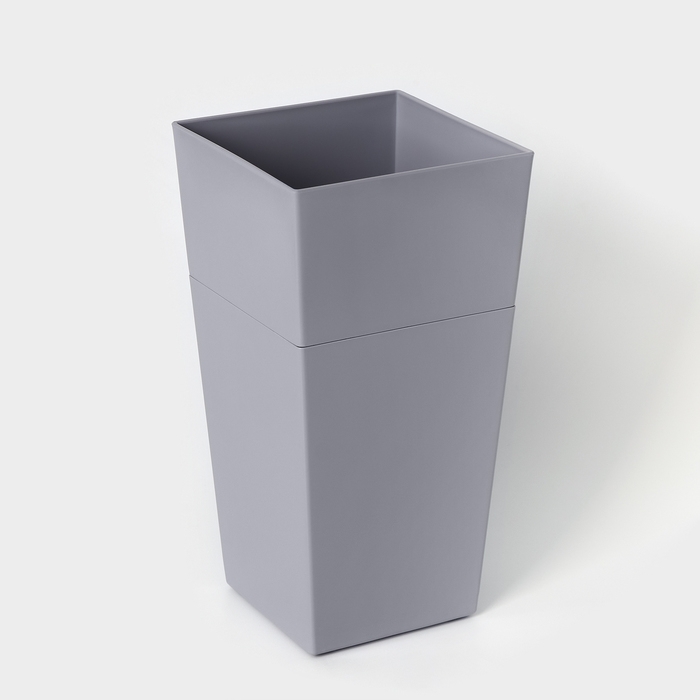 Кашпо со вставкой Астра,1,8 л, l=26 см, d=13/10 см, цвет серый Кашпо со вставкой Астра,1,8 л, l=26 см, d=13/10 см, цвет серый