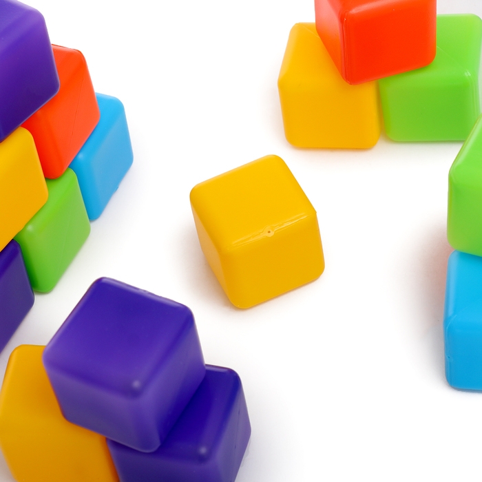 Кубики для малышей, пластиковые, цветные, 20 штук, 4 × 4 см