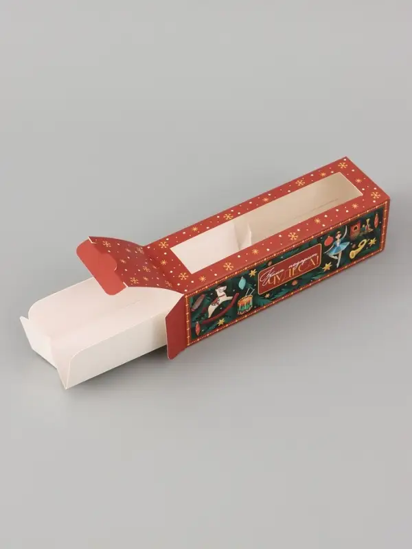 Коробочка для макарун новогодняя &laquo;С Новым годом. Щелкунчик&raquo;, 18&times;5.5&times;5.5 см