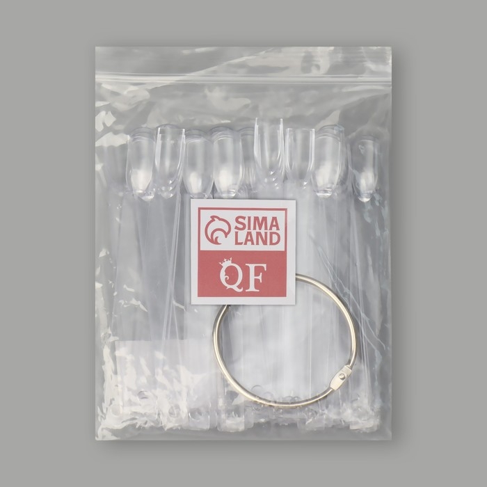 Палитра для лаков на кольце, 50 ногтей, форма мягкий квадрат, цвет прозрачный Палитра для лаков на кольце, 50 ногтей, форма мягкий квадрат, цвет прозрачный