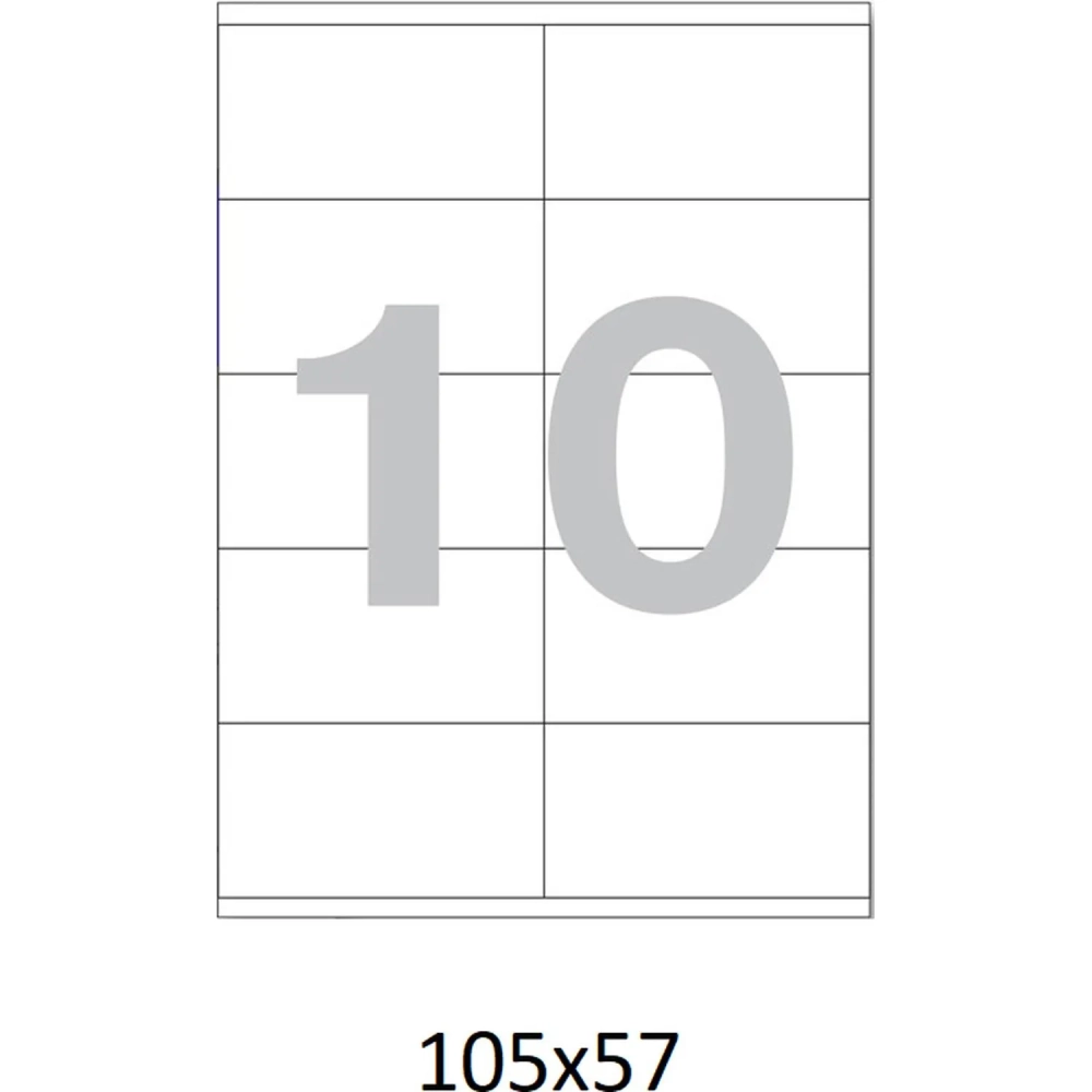 Этикетки самоклеящиеся кауч.к 105х57 10шт/л А4(100л/уп)