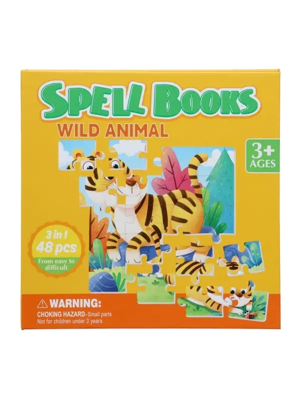 Книжка-деревяшка пазл Книжка-деревяшка пазл "Животные"