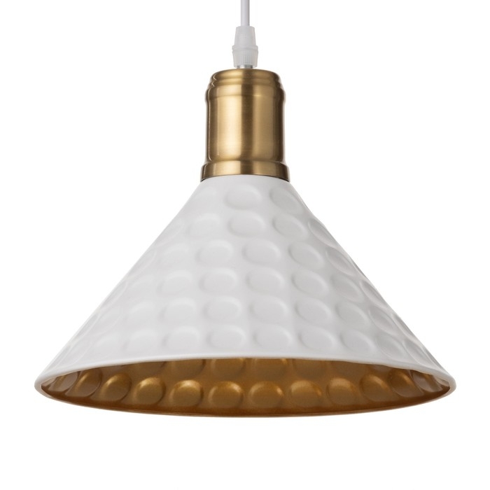 Светильник Светильник "Чеканка" Е27 40Вт белый-золото 24х24х17-117 см