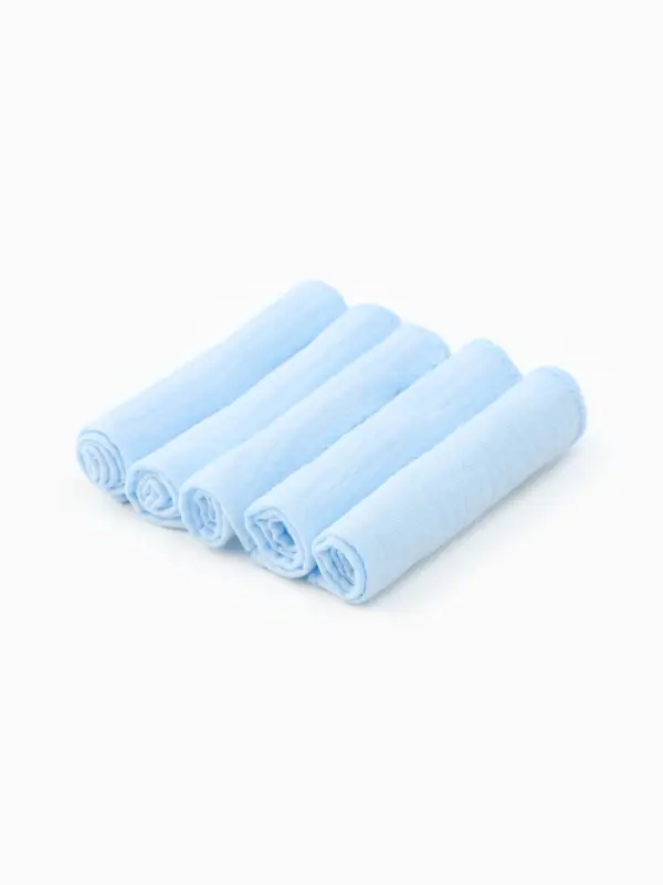 Платки носовые детские &laquo;Крошка Я&raquo; Ocean 20&times;20 см - 5 шт., муслин, 100 % хлопок, голубые