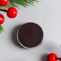 Магнит стекло  "Конь в новогоднем колпаке - С Новым годом" d=3,3 см