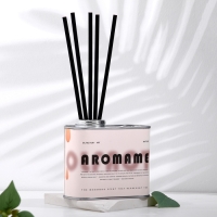 Набор диффузор ароматический "Aromame", зелёный лайм, базилик, цитрус 500мл прямоуг банка