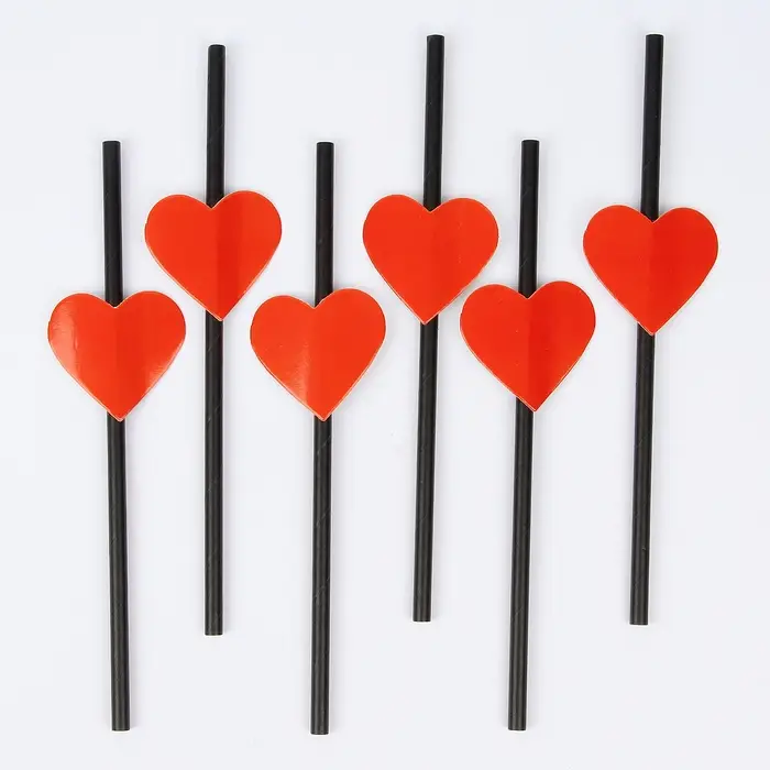 Трубочки для коктейля «Сердечки», набор 6 шт. Трубочки для коктейля «Сердечки», набор 6 шт.