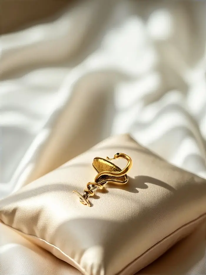 Брошь &laquo;Змея в геральдике&raquo;, знак, 4.4 см, цвет чернёное золото