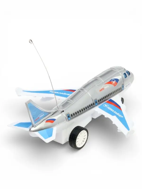 Самолет на радиоуправлении &laquo;Лайнер&raquo;, световые эффекты, работает от батареек, цвет серый