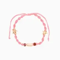 Браслет на ногу (анклет) "Пляжный" длина 18 см, цв. розовый Браслет на ногу (анклет) "Пляжный" длина 18 см, цв. розовый