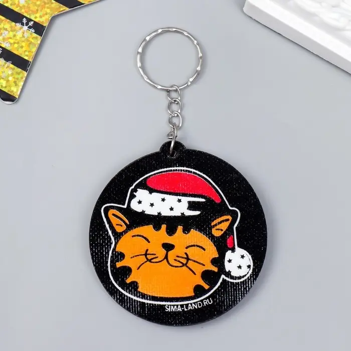 Брелок EVA Брелок EVA "Рыжий котик в новогоднем колпаке" 6х5,7 см