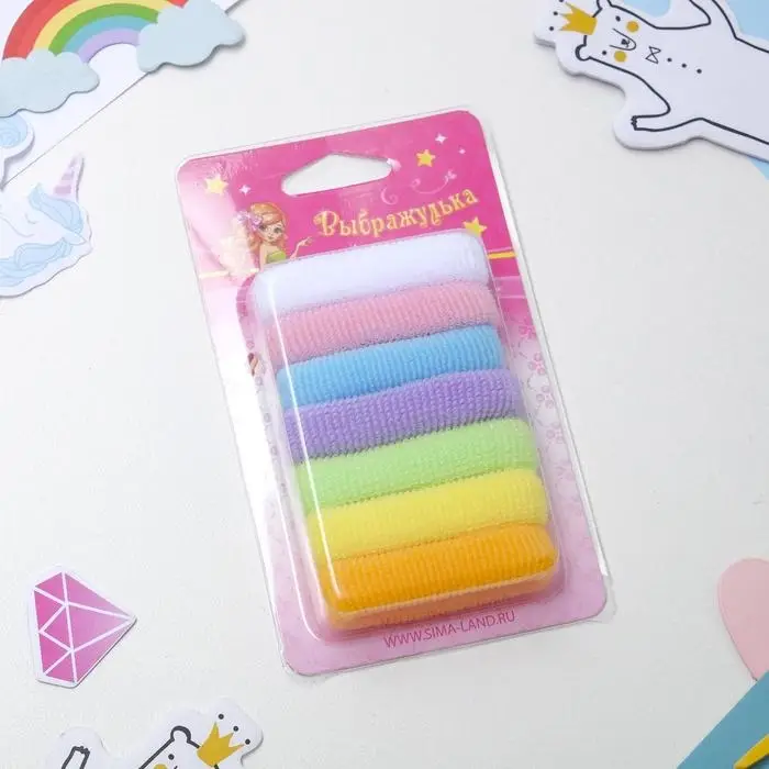Резинка для волос  Резинка для волос "Махрушка " (набор 7 шт) яркий