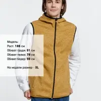 Жилет с капюшоном унисекс Gotland, горчичный, размер XL