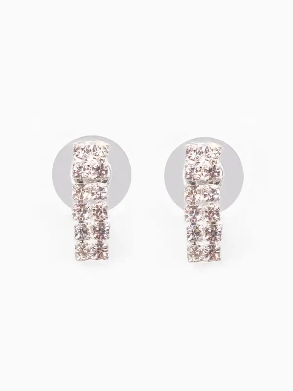 Набор 2 предмета: серьги, чокер &laquo;Лёд&raquo;, два ряда, белый в серебре, 32 см