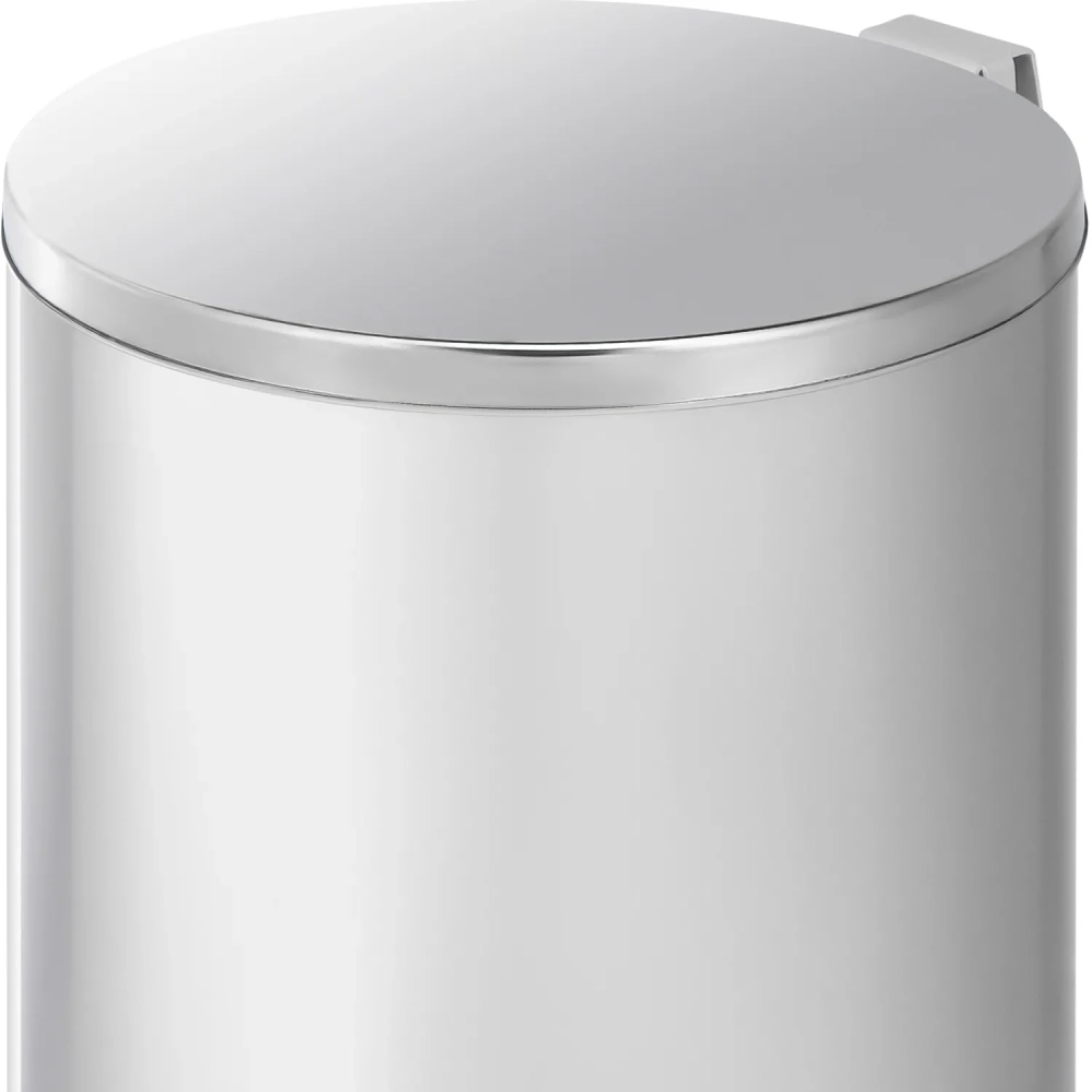 Ведро мусорное стальное 20л круглое серебр с педалью и крышкой 250х400мм