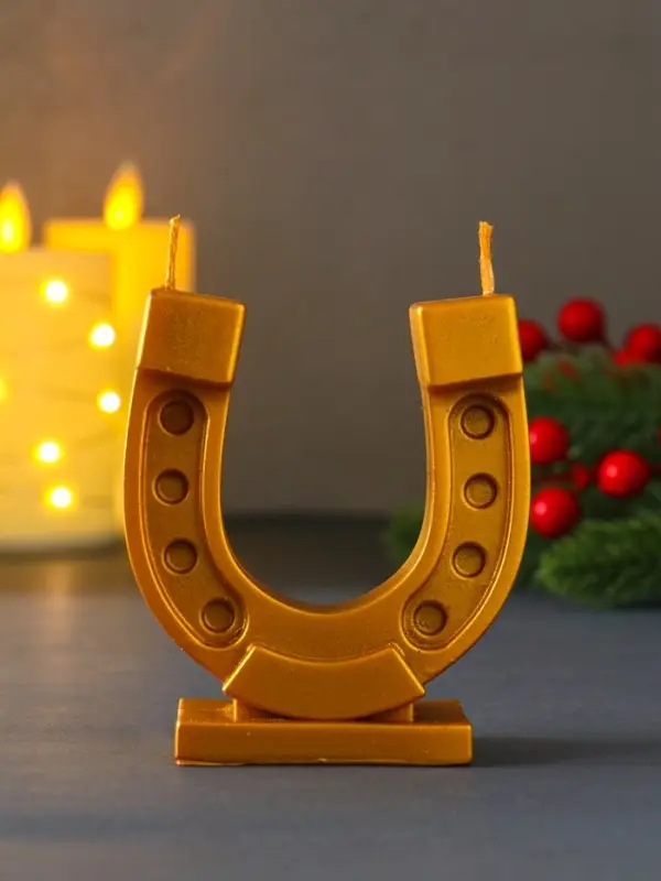 Декоративная свеча "Золотая подкова", 85 г
